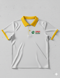 Ringer Polo - Corporate - Performance Mesh Lycra - White  | Collar: Yellow  Cuff : Yellow
