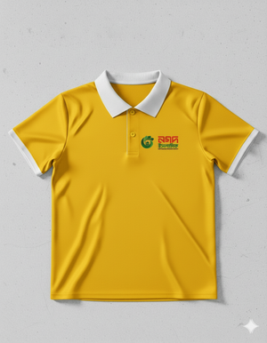 Ringer Polo - Corporate - Performance Mesh Lycra - Yellow | Collar &Cuff : White