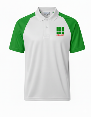 Raglan Polo - Corporate - Performance Mesh Lycra - White/Green