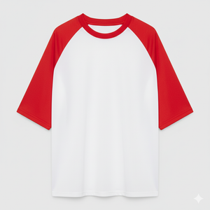 Raglan Tee - Corporate - Performance Mesh Lycra - White/Red