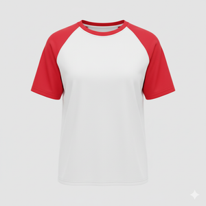 Raglan Tee - Corporate - Performance Mesh Lycra - White/Red
