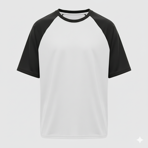 Raglan Tee - Corporate - Performance Mesh Lycra - White/Black