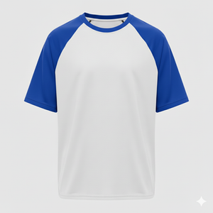 Raglan Tee - Corporate - Performance Mesh Lycra - White/Blue