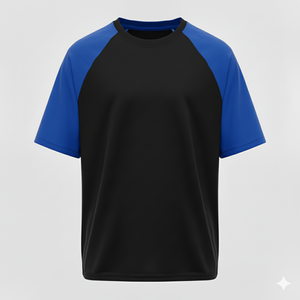 Raglan Tee - Corporate - Performance Mesh Lycra - Black/Blue