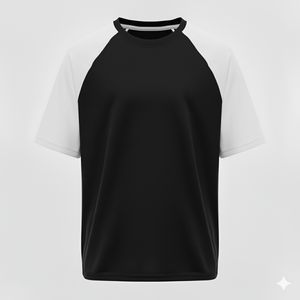 Raglan Tee - Corporate - Performance Mesh Lycra - Black/White
