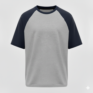 Raglan Tee - Corporate - Performance Mesh Lycra - Grey/Black