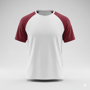 Raglan Tee - Corporate - Performance Mesh Lycra - White/Maroon