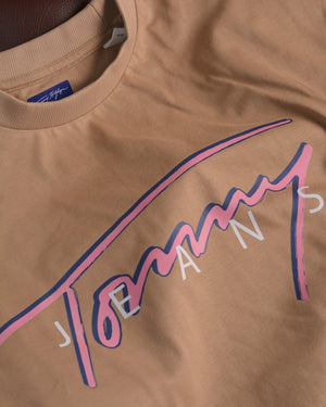 Tommy Jeans signature logo Men's T-shirt Beige 2.0