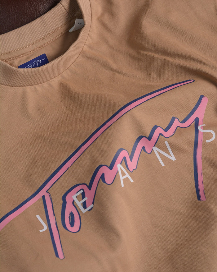 Tommy Jeans signature logo Men's T-shirt Beige 2.0
