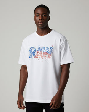 RAWx - Ultimate   Drop Shoulder - Oversized Crew Neck White - Rainbow