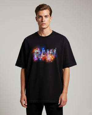 RAWx - Ultimate   Drop Shoulder - Oversized Crew Neck Black - Rainbow