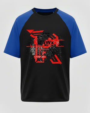 RAWx - Flexi Raglan Oversized Crew Neck Black/Blue - Core Design