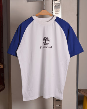 Timberland signature logo Raglan White/Blue T-shirt