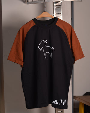 SIMPLE GOAT TEE Raglan Black/Brown