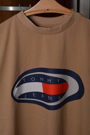 Tommy Jeans Boardsports Logo Men's T-shirt Beige
