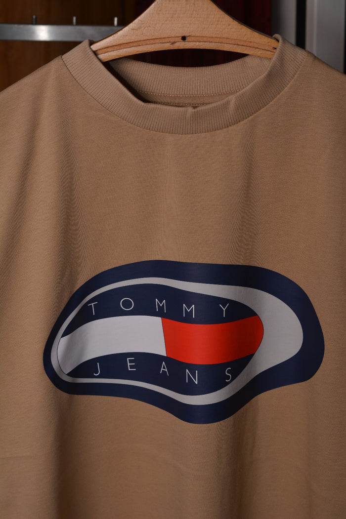 Tommy Jeans Boardsports Logo Men's T-shirt Beige