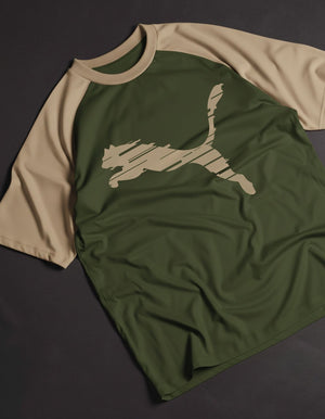 P Shaded Cat Tee Men's T-shirt Olive/Beige
