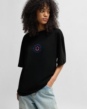 HUGO Cotton-jersey T-shirt with Happy HUGO logo