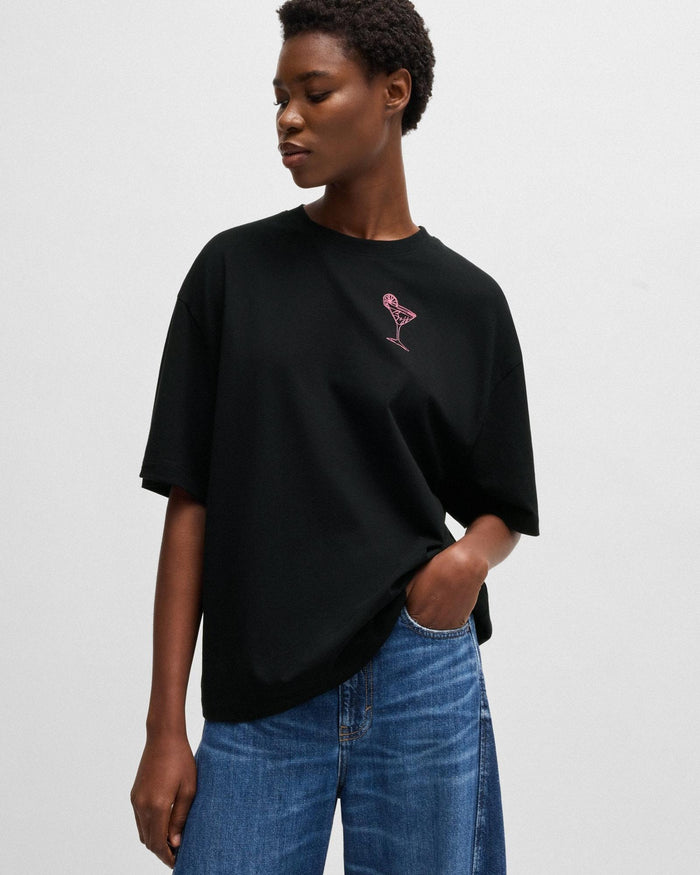 HUGO in cotton jersey with logo artwork