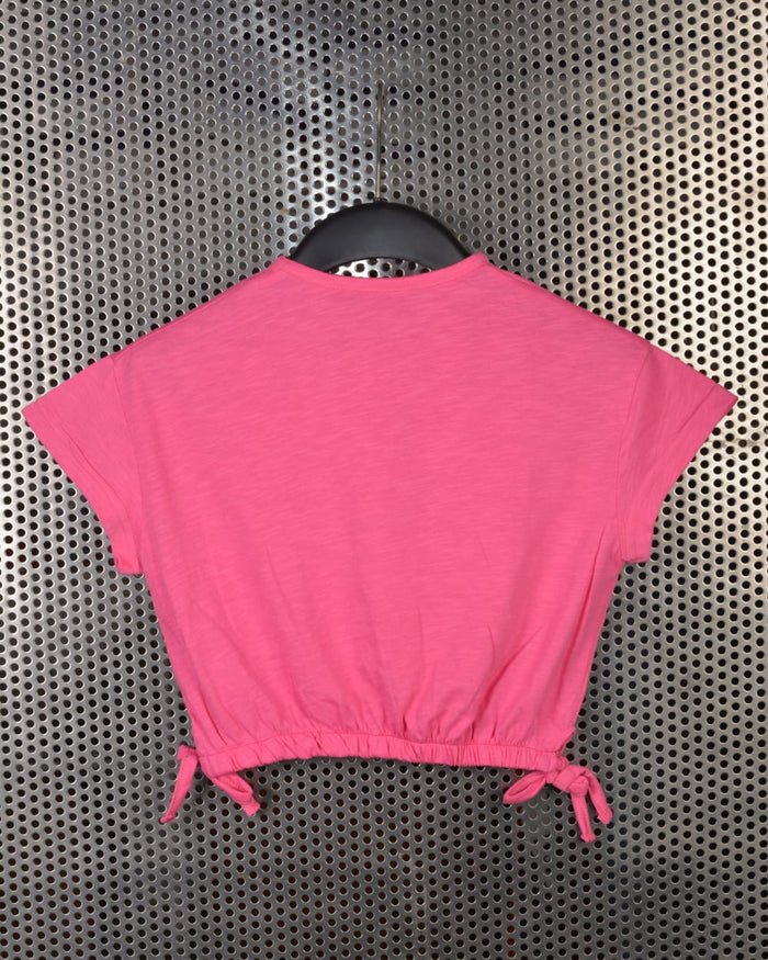 Kids Graphic Tee With Elastic Bottom-pink