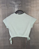 Kids Graphic Tee With Elastic Bottom-Cyan