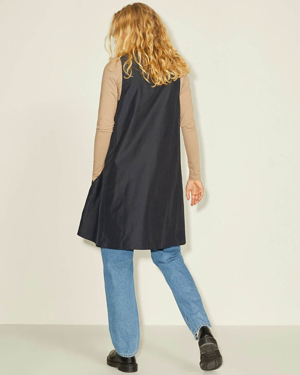 JJXX Jxmaia V-neck Hype Dress Ln V-Neck Straight Women's Black Midi Dress