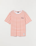 Lefties THICK STRIPE PRINTED T-SHIRT Orange/White