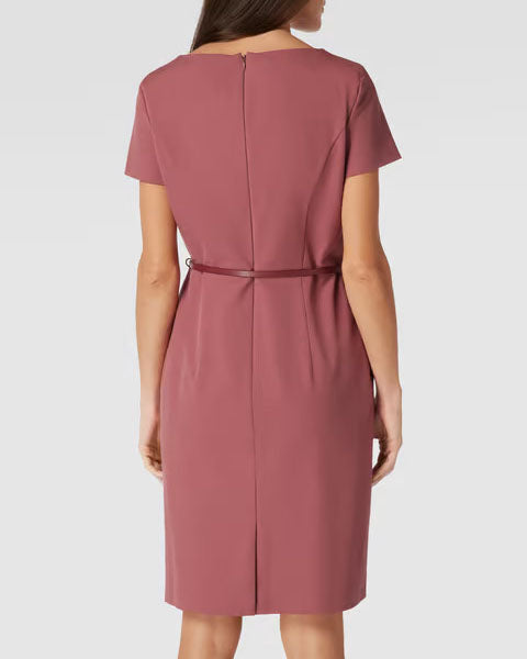 Montego Knee-length dress with a belt in antique pin