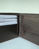 Leather embossed wallet brown