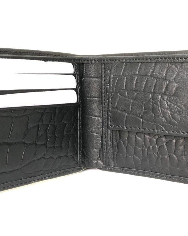 Leather Embossed wallet Black