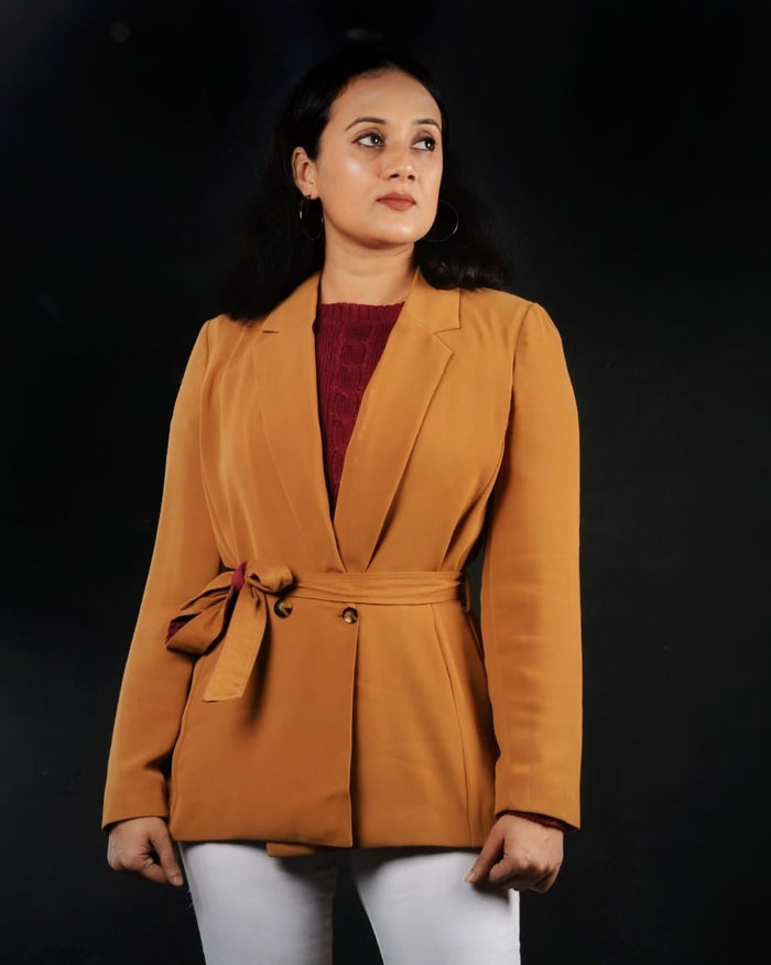 TU Woman Camel Belted Blazer