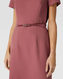 Montego Knee-length dress with a belt in antique pin