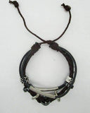 Bracelets - O Letter Shaped Braided Bangle Beads - Black - handsandhead